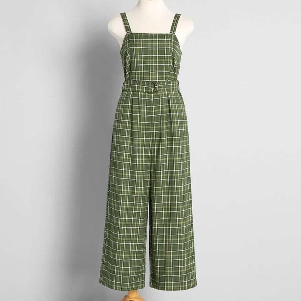 Princess Highway Olive Checkered Skirt